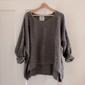 UNIF Grey Wide Crop Sweater